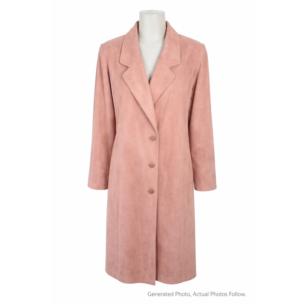 Sherwood USA Pink Suede Duster Coat 90s Minimalist Quiet Luxury 16